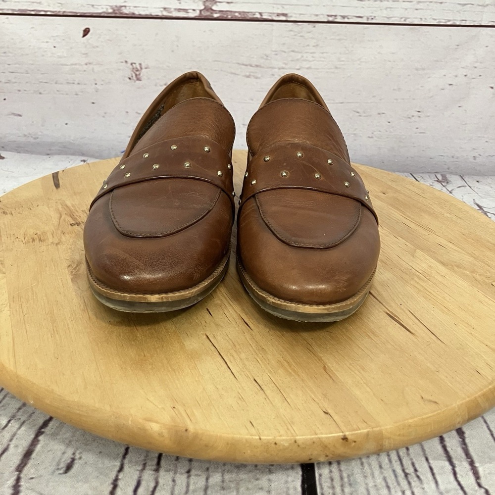 Pikolinos Brown Leather Loafers Womens 7.5 EU 38 Studded Comfort Slip On - Picture 2 of 10